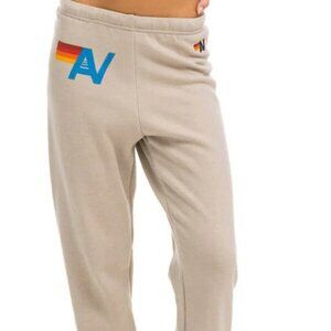 Aviator Nation Womens Sweatpants Brand New Loga: Mocha/Sand